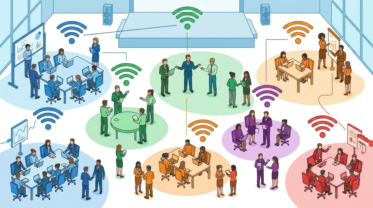 Multiple independent UHF tour guide systems coexisting in large venue Multiple independent UHF tour guide systems coexisting in large venue